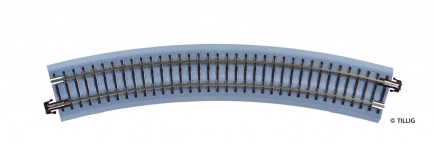 Tillig 83717 - Bettungsgleis braun, gebogenes Gleis R353/30° (TT, H0m)